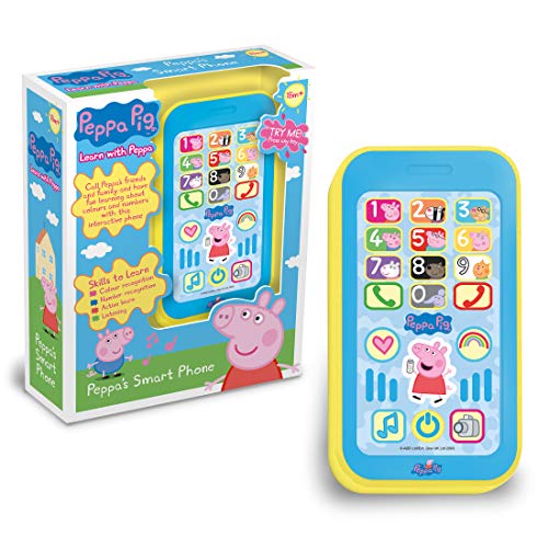 Peppa Pig PP09 Peppas Smartphone für Kinder, interaktives Lernen und kindliche Entwicklung, Zuhören, Koordination, Kommunikation, Anerkennung, ab 18 Monaten, Größe M, mehrfarbig von Peppa Pig