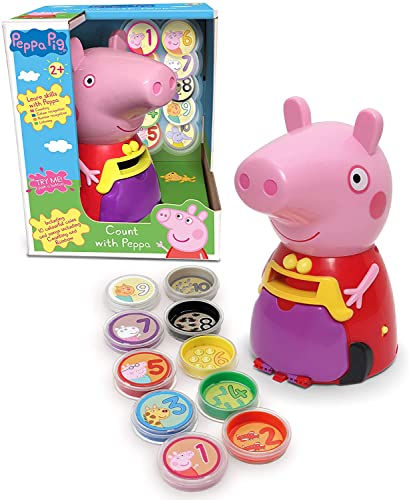 Peppa Pig PP11 Peppa Toy for Kids-Interaktives Lernen & Kinderentwicklung, Farben & Zahlenerkennung, Zählen und Hören-Enthält 10 lustige Münzen, ab 3 Jahren, Einzeln, Mehrfarbig, Count with von Peppa Pig