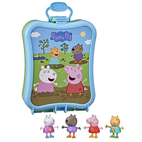 Peppa Pig Peppa’s Adventures Mitnehm-Box Peppa und ihre Freunde Spielzeug, 4 Figuren und Tragebox, ab 3 Jahren geeignet von Peppa Pig