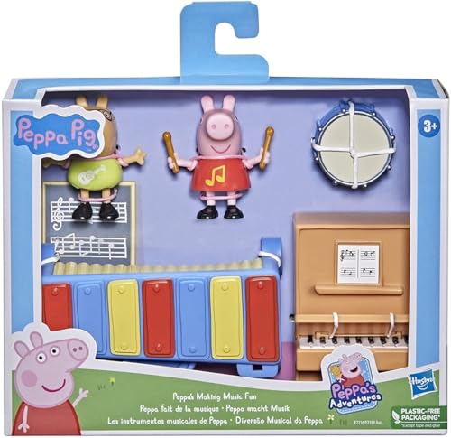 Peppa Pig Peppa`s Adventures Peppa Macht Musik, Vorschulspielzeug mit 2 Figuren und 3 Accessoires, für Kinder ab 3 Jahren, F2216, Mehrfarbig von Peppa Pig
