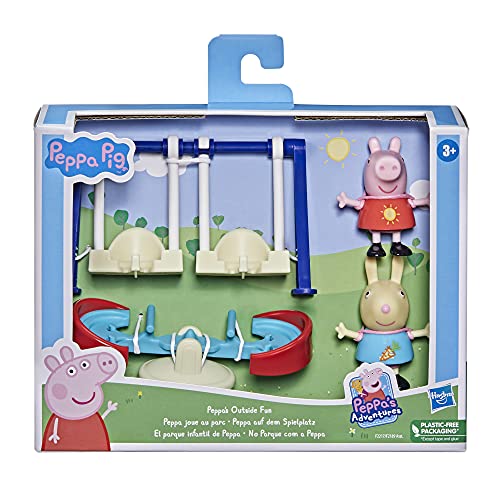 Peppa Pig Peppa`s Adventures Peppa auf dem Spielplatz, Vorschulspielzeug, 2 Figuren, 3 Accessoires, für Kids ab 3 Jahren F2217 Mehrfarbig von Peppa Pig