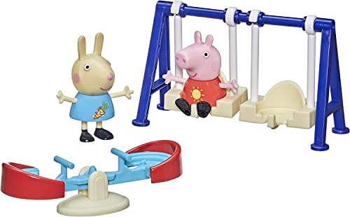 Peppa Pig Peppa`s Adventures Peppa auf dem Spielplatz, Vorschulspielzeug, 2 Figuren, 3 Accessoires, für Kids ab 3 Jahren F2217 Mehrfarbig von Peppa Pig