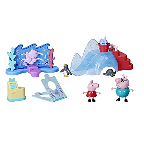 Peppa Pig Peppa's Adventures Peppa's Aquarium Adventure Spielset Vorschulspielzeug: 4 Figuren, 8 Zubehör; ab 3 Jahren, Mehrfarbig F4411 von Peppa Pig
