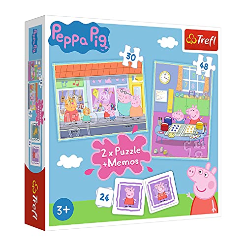 Trefl, Puzzle, 2 x Puzzle + memos, Peppa Tag, Peppa Pig, für Kinder ab 3 Jahren von Trefl