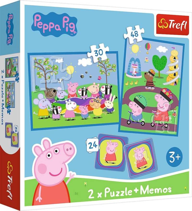 Trefl Peppa Wutz Puzzles 2-in-1 + Memo-Spiel von Peppa Wutz