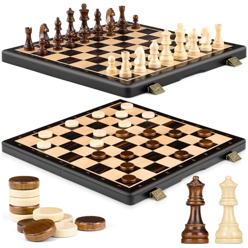 Peradix 38CM Schachspiel Holz Hochwertig - 2 In 1 Magnetisch Schachbrett Holz, Reiseschach für Kinder und Erwachsene, Naturholzfarben, Schachspiel & Checkers Set Peradix 38CM Schachspiel Holz Hochwertig - 2 In 1 Magnetisch Schachbrett Holz, Reiseschach für Kinder und Erwachsene, Naturholzfarben, Schachspiel & Checkers Set von Peradix