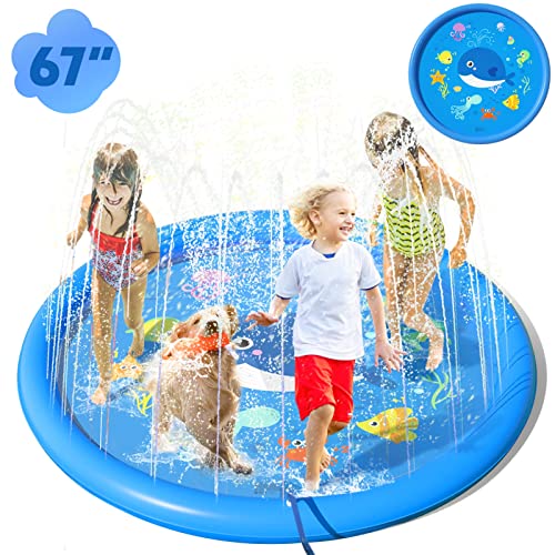 Peradix Splash Pad,170CM Sprinkler Wasser-Spielmatte Anti-Rutsch Splash Play Matte Sommer Outdoor Garten Kinder Spielzeug Sprinklerpool für Baby Party Outdoor Peradix Splash Pad,170CM Sprinkler Wasser-Spielmatte Anti-Rutsch Splash Play Matte Sommer Outdoor Garten Kinder Spielzeug Sprinklerpool für Baby Party Outdoor von Peradix