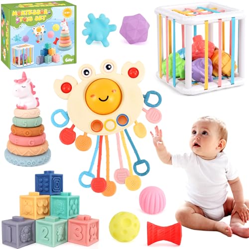 Perbabe Baby Spielzeug für 6 bis 12 Monate, Montessori Spielzeug Baby 26 Stücke Babyspielzeug ab 6 Monate Krabbe Babyspielzeug, Stapelspielzeug, Quetsch Bälle, Beißring, Bausteine Geschenk für Baby Perbabe Baby Spielzeug für 6 bis 12 Monate, Montessori Spielzeug Baby 26 Stücke Babyspielzeug ab 6 Monate Krabbe Babyspielzeug, Stapelspielzeug, Quetsch Bälle, Beißring, Bausteine Geschenk für Baby von Perbabe