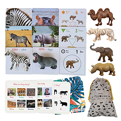 Percilun Pick&Link, Montessori Spielzeug Ab 2 Jahre, Tiere Spielzeug, Lernkarten Kinder, Lernspiele Ab 2 Jahre, Spielzeug Ab 3 Jahre, Vorschule Flashcards Montessori Karten. (6 Tiere, 30 Karten.) von Percilun