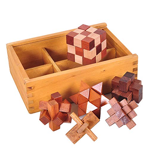 ZEIHAOWAN 6pcs 3D Holzpuzzles Würfel-Gehirn-Teaser-Puzzlespiel-Satz Jigsaw, Kinder pädagogischen Spielzeug Spiel Puzzle magischen Würfel Übung IQ Fähigkeit, Geburtstag, Weihnachten, Geschenk von ZEIHAOWAN