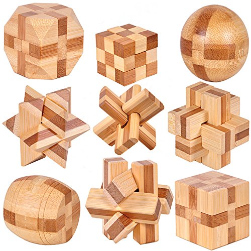 ZEIHAOWAN 9pcs 3D Holzpuzzles Würfel-Gehirn-Teaser-Puzzlespiel-Satz Jigsaw, Kinder pädagogischen Spielzeug Spiel Puzzle magischen Würfel Übung IQ Fähigkeit, Geburtstag, Weihnachten, Geschenk von ZEIHAOWAN