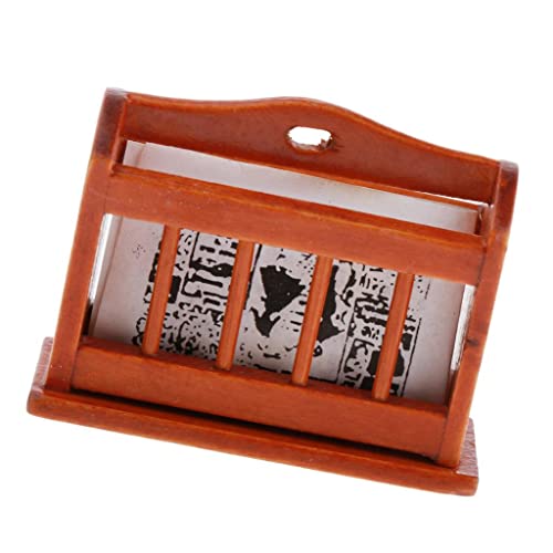1:12 Puppenhaus Zubehör Holz Bücherregal Zeitungsstand mit Zeitung Modell 1:12 Puppenhaus Zubehör Holz Bücherregal Zeitungsstand mit Zeitung Modell von Perfeclan