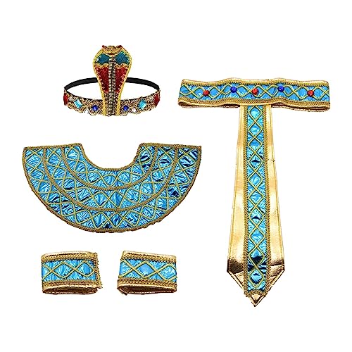Ägypten-Kostüm, Mehrfarbig, Schlangen-Kopfbedeckung, Ägypten, Kragen, Kostüm, Prinzessin für Feen, Kostüm, Rollenspiel-Outfits für Ägypten-Kostüm, Mehrfarbig, Schlangen-Kopfbedeckung, Ägypten, Kragen, Kostüm, Prinzessin für Feen, Kostüm, Rollenspiel-Outfits für von Perfeclan