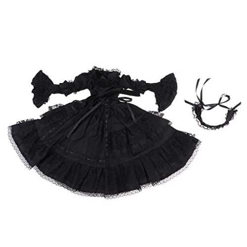 Perfeclan Gotisches Kleid Und Stirnband Im Maßstab 1/3 für 60 cm Nacht Lolita Puppen Und Sonstiges 24 BJD Kugelgelenkpuppen, # E - Schwarz Perfeclan Gotisches Kleid Und Stirnband Im Maßstab 1/3 für 60 cm Nacht Lolita Puppen Und Sonstiges 24 BJD Kugelgelenkpuppen, # E - Schwarz von Perfeclan