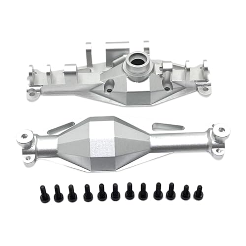 Perfeclan 1/12 Achsgehäuse Aluminiumlegierung Professionelle DIY ACCS Upgrade Einfach zu installierende RC RC Ersatzteile Achsschale für H12Y RC Auto, Silber Hinten von Perfeclan