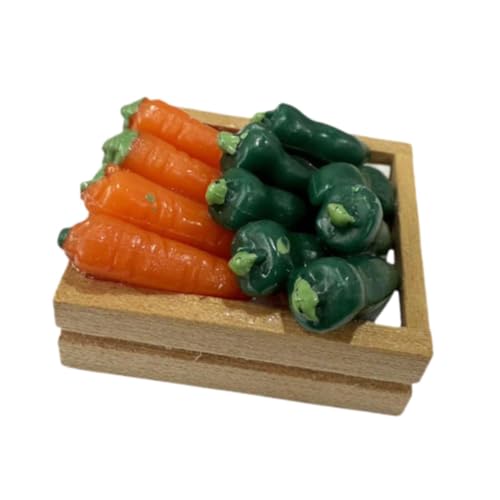 Perfeclan 1/12 Dollhouse Miniatur Gemüse Korb Kinder tun Spiel Spielzeug Gemüse Korb Figuren für Handwerkslandschaftsdekorationen von Perfeclan