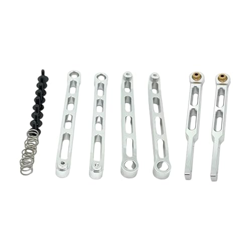 Perfeclan 1/12 RC-Auto-Achszugstangensatz, Reparaturteile, Modifikation, Metall-RC-Auto-Upgrade-Teile, einfache Installation für Modellautos für MN82 LC79, Silber von Perfeclan