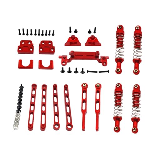 Perfeclan 1/12 RC-Upgrade-Kit, Stoßdämpfer vorne und hinten, Stoßdämpferhalterungen, Befestigungskomponenten für LC79 MN82Pro-Modifikation, RC-Auto, Rot von Perfeclan