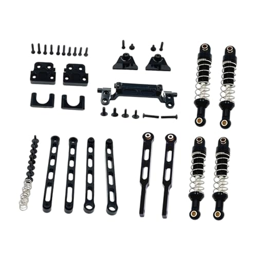 Perfeclan 1/12 RC-Upgrade-Kit, Stoßdämpfer vorne und hinten, Stoßdämpferhalterungen, Befestigungskomponenten für LC79 MN82Pro-Modifikation, RC-Auto, Schwarz von Perfeclan