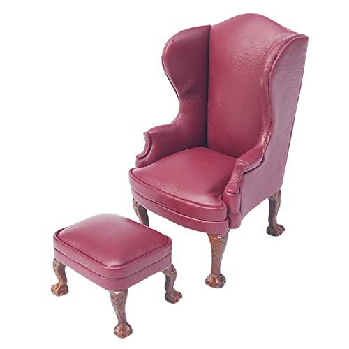 1/12 Gradeinteilung Puppenhaus PU Sessel Sofa Stuhl Möbel Ornament Zubehör, erstellen eine Gute, und Gute, puppenhaus täglichen Leben, Rot Einzigen Sofa von Perfeclan
