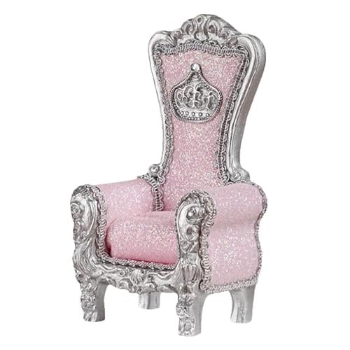 Perfeclan 1/12 puppenhaus Einzel Sofa Puppe Stuhl Sofa Diorama Landschaft Mini Hohe Zurück Sofa Stuhl für Zubehör Layout Micro Landschaft, rosa und Silber von Perfeclan