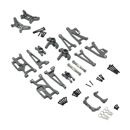 Perfeclan 1/14 RC Auto Metall Upgrade Kits Vorne Hinten Spurstange R Pins Lenkung Tassen für 14210 DIY Modifizierte RC Hobby Auto, grau von Perfeclan