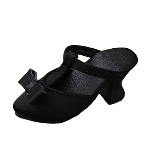 Perfeclan 1/4 BJD Puppenschuhe, Sandalen mit hohen Absätzen, 18 Zoll, klassisch, stilvoll, zum Anziehen, 1/4 Sacle Princess mit Schleife für Kugelgelenkpuppen, Schwarz Perfeclan 1/4 BJD Puppenschuhe, Sandalen mit hohen Absätzen, 18 Zoll, klassisch, stilvoll, zum Anziehen, 1/4 Sacle Princess mit Schleife für Kugelgelenkpuppen, Schwarz von Perfeclan