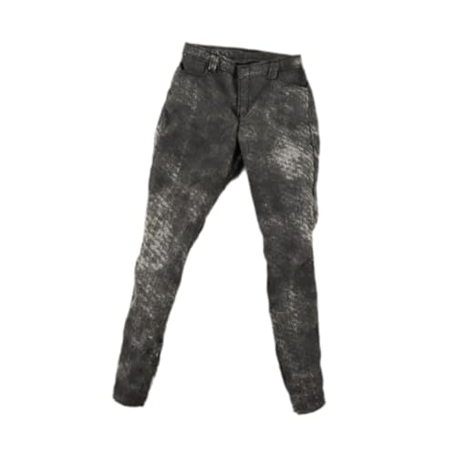 Perfeclan 1/6 Arbeitshose für Frauen Finden komfortable lässige Accessoire Leichte Requisiten weiche Trendige Miniaturhosen Puppenmodell Kleidung, Schwarzgrau von Perfeclan