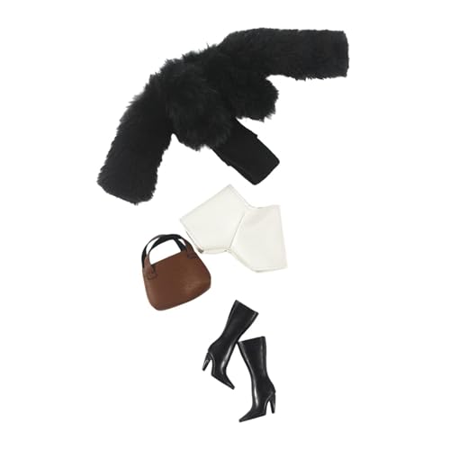 Perfeclan 1/6 BJD Puppen Kleidungsset Puppenoutfit mit Zubehör für Kinder Geburtstagsgeschenk Szene Foto Requisite Kostüm Verkleiden Sie Sich für BJD, Schwarz von Perfeclan