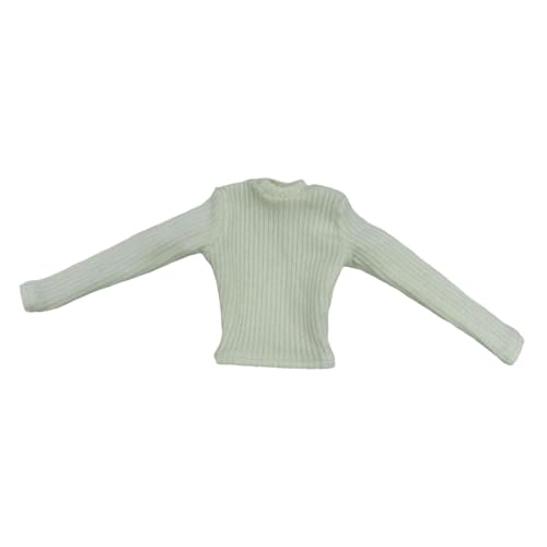 Perfeclan 1/6 -Skala Langarm -Tops, Miniatur -Casual -Tops, stilvolle Puppenkleidung für 12 -Zoll -Figuren Körper, Weiß von Perfeclan