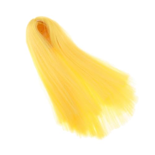 Perfeclan 1/6 weibliches Haar, Puppendekoration, Kostümhaarperücke, Mädchenpuppenperücke für 12-Zoll-Actionfigurenzubehör, Gelbes langes Haar von Perfeclan