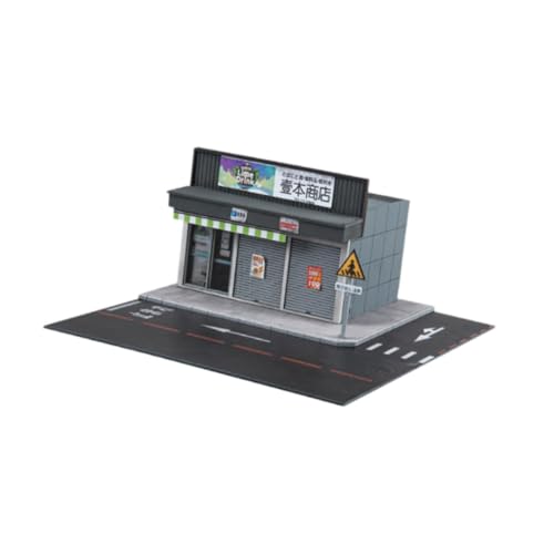 Perfeclan 1/64 Ladenmodell Diorama Tabletop Orament mit Licht 1:64 Skala Hintergrund Miniaturgebäude Szenen Shop Szene von Perfeclan