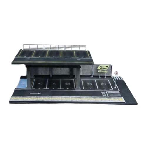 Perfeclan 1/64 Maßstab Modell Auto Vitrine Organizer Dach Parkplatz Einfache Montage Foto Requisite Simulation Diorama Miniatur Landschaft, Style A von Perfeclan