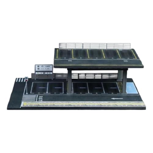 Perfeclan 1/64 Maßstab Modell Auto Vitrine Organizer Dach Parkplatz Einfache Montage Foto Requisite Simulation Diorama Miniatur Landschaft, Style B von Perfeclan