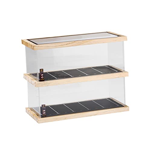 Perfeclan 1/64 Vitrine Dekoration Staubdichtes Acryl Transparent Parkplatz Vitrine für Arbeitsplattenmodelle Miniaturfiguren Arbeitszimmer Bücherregal, 2-stufig von Perfeclan