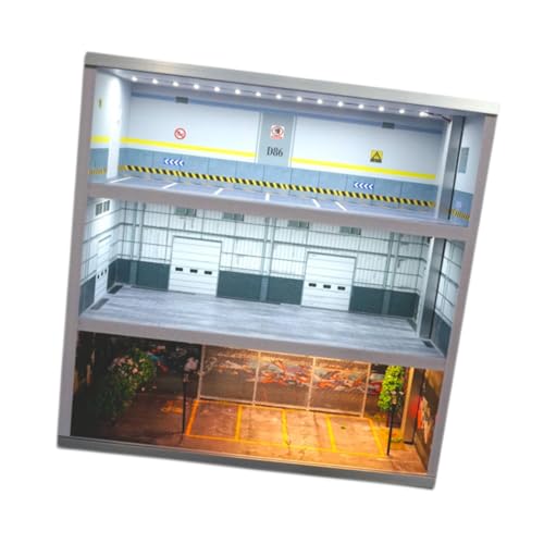 Perfeclan 1/64 modelles Modellauto -Display -Hülle Miniatur -Szene 3 Ebenen simulierte Parkplatz -Szenendekoration mit Leichter Aufbewahrungsbox von Perfeclan