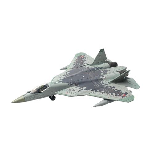Perfeclan 1/72 Scale Fighter Model Kit Flugzeugspielzeug Tischdekoration Kinderspielzeug DIY Flugzeugornament Pädagogisch für Regal TV-Schrank Café, Su57 von Perfeclan
