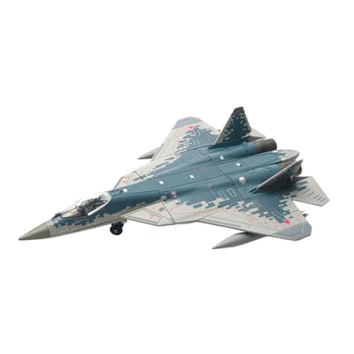 Perfeclan 1/72 Scale Fighter Model Kit Flugzeugspielzeug Tischdekoration Kinderspielzeug DIY Flugzeugornament Pädagogisch für Regal TV-Schrank Café, Su57s von Perfeclan