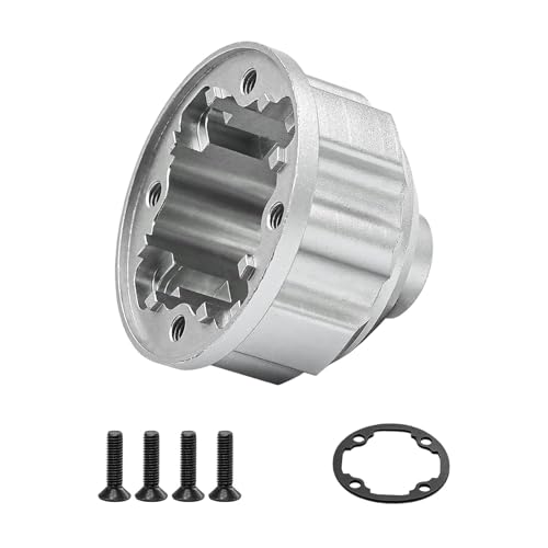 Perfeclan 1/8 1/10 RC Diff -Fall Abdeckung Universal Aluminiumlegierungsdifferentialunterschiede für LKWs Crawler DIY Accessoire, Argent von Perfeclan
