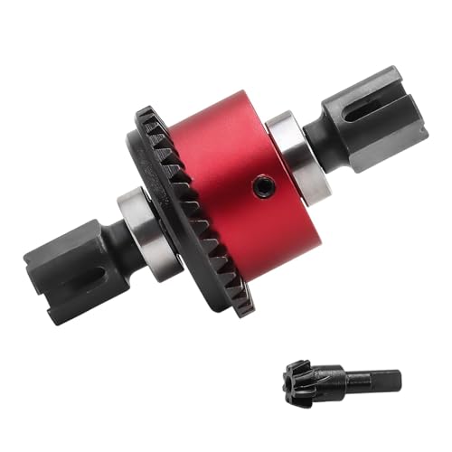 Perfeclan 1/8 RC-Auto-Differential 35 + 8T Übersetzungsverhältnis Aluminiumlegierung Hochleistungszubehör Zuverlässiges Differentialgetriebe 1.1 Modul, Rot von Perfeclan