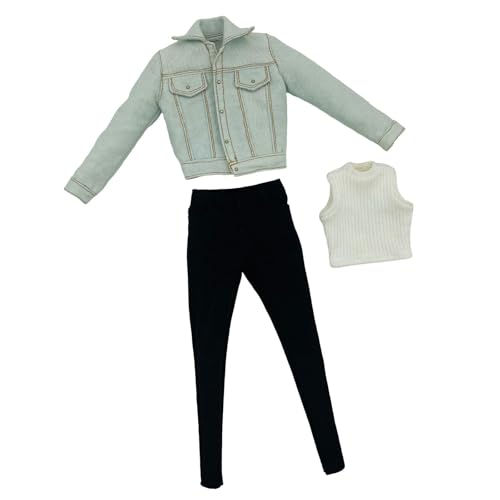 Perfeclan 1: 6 weibliche Puppe Jean Jacke Langarm Denim Jacke Mini Puppe Freizeitkleidung für 12 '' Inch Frau Action Figur Modepuppe, Hellblau Perfeclan 1: 6 weibliche Puppe Jean Jacke Langarm Denim Jacke Mini Puppe Freizeitkleidung für 12 '' Inch Frau Action Figur Modepuppe, Hellblau von Perfeclan