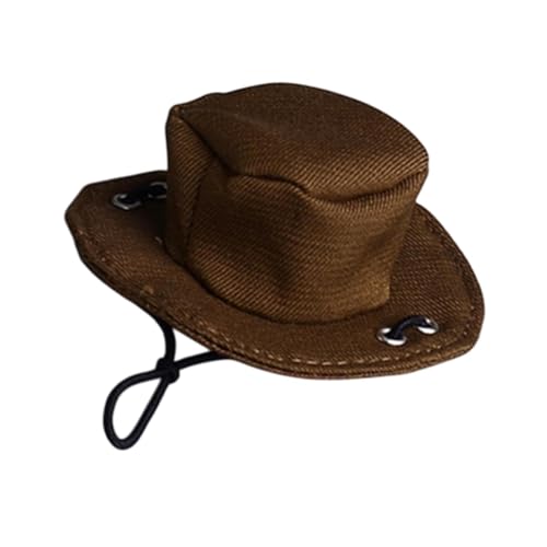 Perfeclan 1:12 Cowboyhut Dekoratives Hut Dress Up Small Cap Model Doll Requisiten Action Figure Hut Miniaturpuppen Hut für Figuren ACCS, Braun von Perfeclan