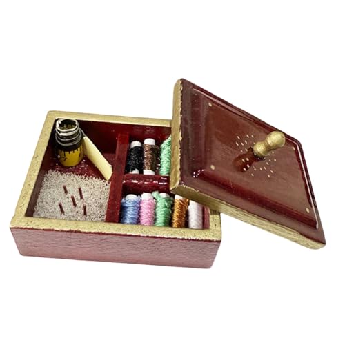 Perfeclan 1:12 Dollhouse Nähwerkzeug Kit, Spielzeug für Simulationszubehör, handgefertigtes Mini -Modell für Wohnzimmer, Schlafzimmerdekoration, Rot Perfeclan 1:12 Dollhouse Nähwerkzeug Kit, Spielzeug für Simulationszubehör, handgefertigtes Mini -Modell für Wohnzimmer, Schlafzimmerdekoration, Rot von Perfeclan