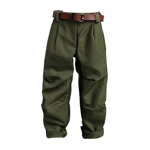Perfeclan 1:12 Skala -Miniatur -Haremhose und Gürtel, Actionfiguren Kleidung, ungezwungene Miniaturpuppenkostüm für 6 '' männliche Puppenzahlen, Grüne Hose von Perfeclan