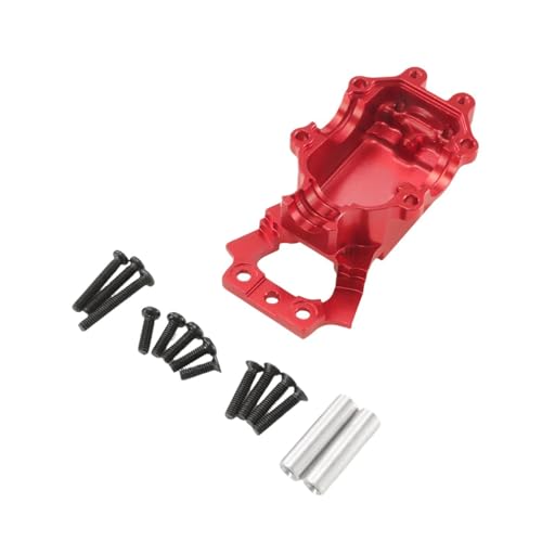 Perfeclan 1:14 RC-Auto, vordere Getriebeunterabdeckung, Austausch von Teilen, Modifikation, Metallgetriebegehäuse für 14301 14210 Crawler-Modellfahrzeuge, Rot von Perfeclan