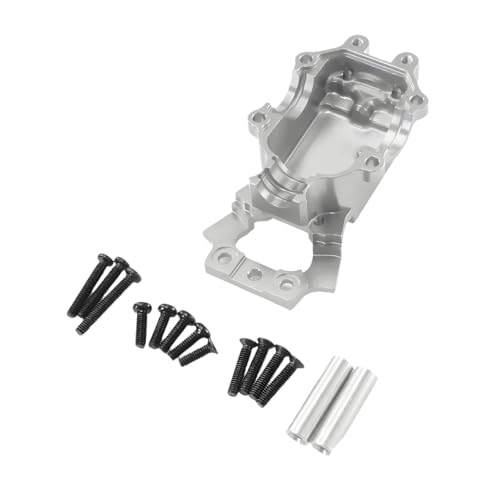 Perfeclan 1:14 RC-Auto, vordere Getriebeunterabdeckung, Austausch von Teilen, Modifikation, Metallgetriebegehäuse für 14301 14210 Crawler-Modellfahrzeuge, Silber von Perfeclan