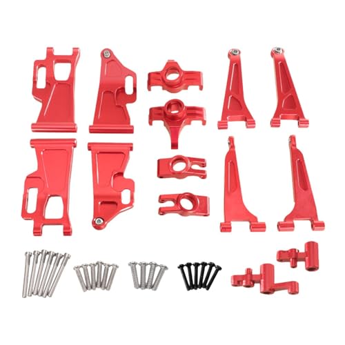 Perfeclan 1:14 RC-Auto-Ersatzteilzubehör, 7-teilig, Aluminiumlegierung, Kompaktfahrzeuge und ferngesteuertes Spielzeug für 14209 14210 RC-Auto-LKW, Rot von Perfeclan