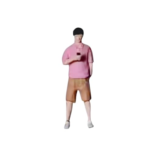 Perfeclan 1:64 Miniaturfigur Layout Mann Spielen Telefonszene Model Charakter Dioramen Handlackte Zugbahnmodell Mikrolandschaft von Perfeclan