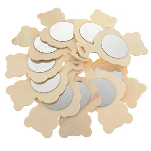 Perfeclan 10/8pcs Leerer Unfertiger Holzspiegel für Kinder DIY, Bär, 10 stück von Perfeclan