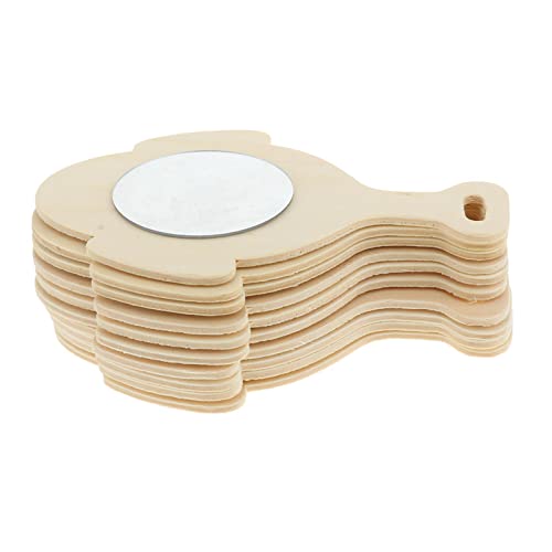 Perfeclan 10/8pcs Leerer Unfertiger Holzspiegel für Kinder DIY, Fisch, 10 stück von Perfeclan